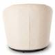 Fauteuil Pivotant Viby Athezza Siege de Salon Tissu Cotelé Beige et Métal Assise Lounge 74x76x76cm