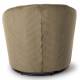 Fauteuil Pivotant Viby Athezza Siege de Salon Tissu Cotelé Kaki et Métal Assise Lounge 74x76x76cm