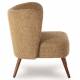 Fauteuil Miranda Athezza Siège de Salon en Tissu Moutarde et Bois Assise d’Intérieur Esprit Vintage 70x70x76cm