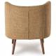 Fauteuil Miranda Athezza Siège de Salon en Tissu Moutarde et Bois Assise d’Intérieur Esprit Vintage 70x70x76cm