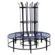 Grand Banc de Jardin Tour d’Arbre Obélisque Circulaire Banc Acier Patiné Marron Support à Plantes 160x160x160cm