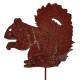 Ecureuil Léonard Plaque de Jardin Silhouette en Acier Oxydé Décoration Extérieure 1x25x27,5cm