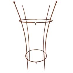 Grand Cerceau à Plantes Support à Pivoine en Acier Oxydé Cercle à Double Ouverture Treillis de Jardin 70x70x114cm