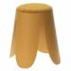 Pouf Gardenia Athezza Tabouret Polypropylene et Tissu Bouclette Moutarde Assise d’Intérieur Design 30x30x46cm