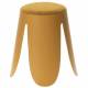 Pouf Gardenia Athezza Tabouret Polypropylene et Tissu Bouclette Moutarde Assise d’Intérieur Design 30x30x46cm