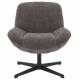 Fauteuil Smile Athezza Assise Lounge Tissu Gris et Métal Noir Siège de Salon Design 72x75x79cm
