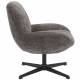 Fauteuil Smile Athezza Assise Lounge Tissu Gris et Métal Noir Siège de Salon Design 72x75x79cm