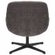 Fauteuil Smile Athezza Assise Lounge Tissu Gris et Métal Noir Siège de Salon Design 72x75x79cm