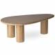Table Basse Biella Athezza Table de Salon Travertin Forme Triangulaire Triple Piètement Rond 38x70x120cm