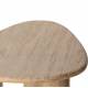 Table Basse Biella Athezza Table de Salon Travertin Forme Triangulaire Triple Piètement Rond 38x70x120cm