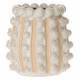 Vase Pampita Athezza Porcelaine de Décoration Blanc et Beige Cache Pot Céramique 18x18x18cm