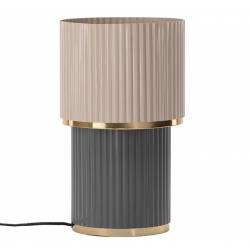 Lampe de Salon Monika Athezza Lampe à Poser en Métal Luminaire Bicolore Rose et Gris 23x23x39cm