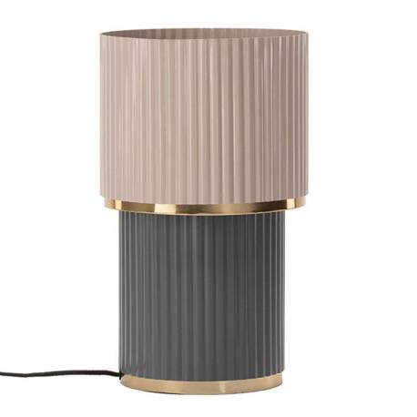 Lampe de Salon Monika Athezza Lampe à Poser en Métal Luminaire Bicolore Rose et Gris 23x23x39cm