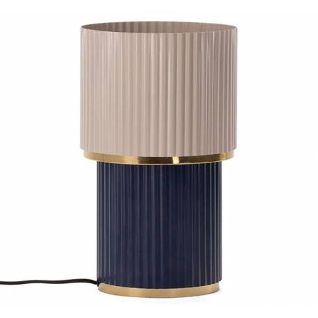 Lampe de Salon Monika Athezza Lampe à Poser en Métal Luminaire Bicolore Rose et Bleu 23x23x39cm
