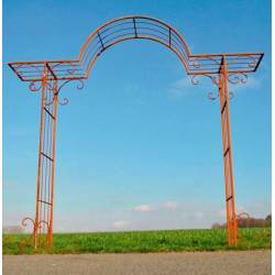 Sublime Arche Chantilly Porte de Jardin Séparation Passage en Acier Oxydé 50x255x284cm