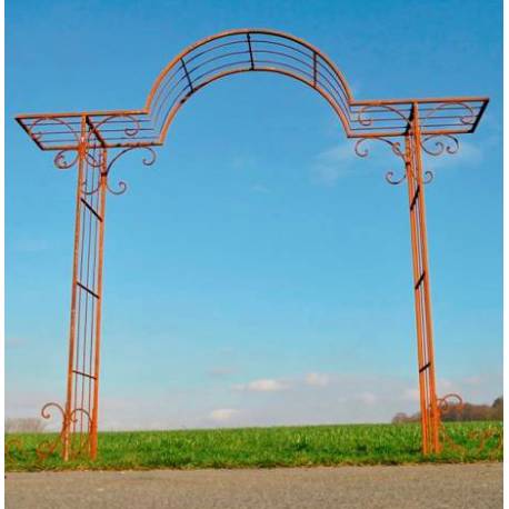 Sublime Arche Chantilly Porte de Jardin Séparation Passage en Acier Oxydé 50x255x284cm