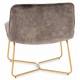 Fauteuil Butano Anthracite Marque Athezza Siège de Salon en Velours et Métal Couleur Laiton 67x71x76cm