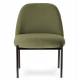 Fauteuil Derby Kaki Athezza Siège en Métal Noir et Tissu Assise de Salon Vintage 56x66x74 cm