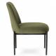 Fauteuil Derby Kaki Athezza Siège en Métal Noir et Tissu Assise de Salon Vintage 56x66x74 cm