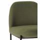 Fauteuil Derby Kaki Athezza Siège en Métal Noir et Tissu Assise de Salon Vintage 56x66x74 cm