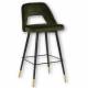 Tabouret de Bar Gambetta Army Athezza Design Tendance Chaise Haute en Métal et Velours 47x52x101cm