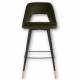 Tabouret de Bar Gambetta Army Athezza Design Tendance Chaise Haute en Métal et Velours 47x52x101cm