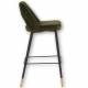 Tabouret de Bar Gambetta Army Athezza Design Tendance Chaise Haute en Métal et Velours 47x52x101cm