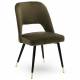 Chaise Gambetta Army Athezza Design Tendance Assise de Table en Métal et Velours 50x59x82cm