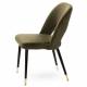 Chaise Gambetta Army Athezza Design Tendance Assise de Table en Métal et Velours 50x59x82cm