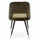 Chaise Gambetta Army Athezza Design Tendance Assise de Table en Métal et Velours 50x59x82cm