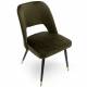 Chaise Gambetta Army Athezza Design Tendance Assise de Table en Métal et Velours 50x59x82cm