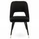 Chaise Gambetta Noir Athezza Design Tendance Assise de Table en Métal et Velours 50x59x82cm