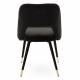 Chaise Gambetta Noir Athezza Design Tendance Assise de Table en Métal et Velours 50x59x82cm