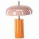 Lampe Maui Athezza Luminaire Champigon en Métal Rose et Orange Lampe à Poser Design 30x30x40cm