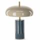 Lampe Maui Athezza Luminaire Champigon en Métal Bleu Ciel et Bleu Lampe à Poser Design 30x30x40cm