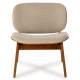 Fauteuil Kuji Athezza Assise de Salon Structure Bois Siège Tissu Beige 61x64x68cm