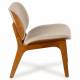 Fauteuil Kuji Athezza Assise de Salon Structure Bois Siège Tissu Beige 61x64x68cm