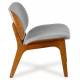 Fauteuil Kuji Athezza Assise de Salon Structure Bois Siège Tissu Gris Clair 61x64x68cm