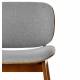 Fauteuil Kuji Athezza Assise de Salon Structure Bois Siège Tissu Gris Clair 61x64x68cm