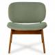 Fauteuil Kuji Athezza Assise de Salon Structure Bois Siège Tissu Vert 61x64x68cm