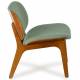 Fauteuil Kuji Athezza Assise de Salon Structure Bois Siège Tissu Vert 61x64x68cm