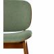 Fauteuil Kuji Athezza Assise de Salon Structure Bois Siège Tissu Vert 61x64x68cm