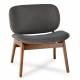 Fauteuil Kuji Athezza Assise de Salon Structure Bois Siège Tissu Anthracite 61x64x68cm