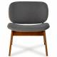 Fauteuil Kuji Athezza Assise de Salon Structure Bois Siège Tissu Anthracite 61x64x68cm