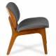 Fauteuil Kuji Athezza Assise de Salon Structure Bois Siège Tissu Anthracite 61x64x68cm