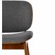 Fauteuil Kuji Athezza Assise de Salon Structure Bois Siège Tissu Anthracite 61x64x68cm