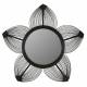 Grand Miroir Gerbera Athezza Glace en Bambou Finition Noire Décoration Murale Forme Fleur 2x73x76,5cm