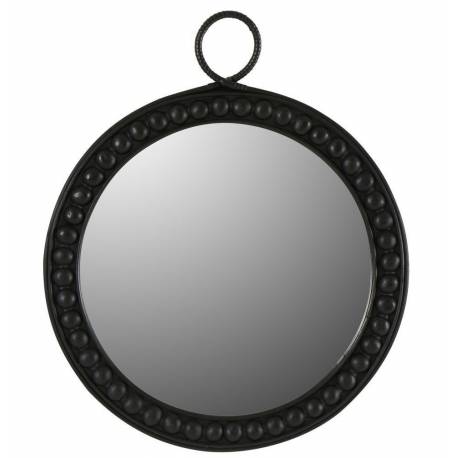 Grand Miroir Rondon Athezza Glace en Bois Décoration Murale Design Ethnique 3x56,5x68,5cm
