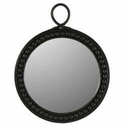 Miroir Rondon Athezza Glace en Bois Décoration Murale Design Ethnique 3x43x53,5cm