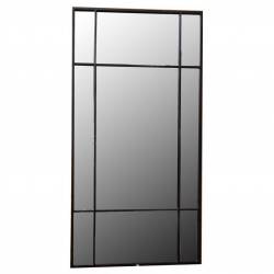Miroir Rethel Athezza Glace Rectangulaire Fer Patiné Noir Décoration Murale Forme Symétrique 2x80x160cm
